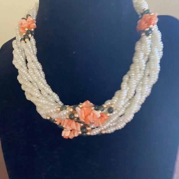 Freshwater Elegant Pearl Twisted Multi strand Necklace - Picture 1 of 12